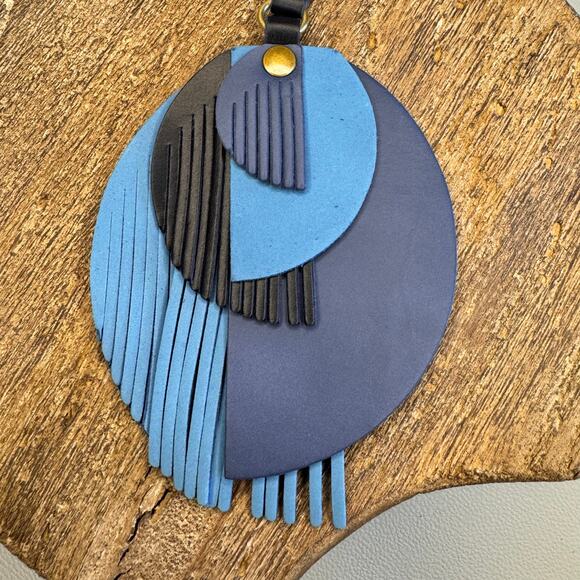 Portland Leather Picasso Tassel Bag Charm OCEAN Picasso Tassel Boho Purse Charm - Picture 4 of 6